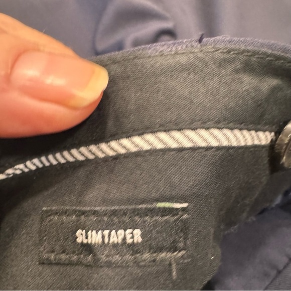 NWOT BONOBOS Pants Mens Size 35 Navy Blue Slim Fit Tapered Leg Wool Flat Front - Picture 5 of 11